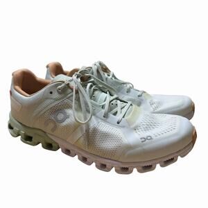 ON-Running Womens Cloudflow Running Shoe Size 8.5 White Aloe Athletic Sports